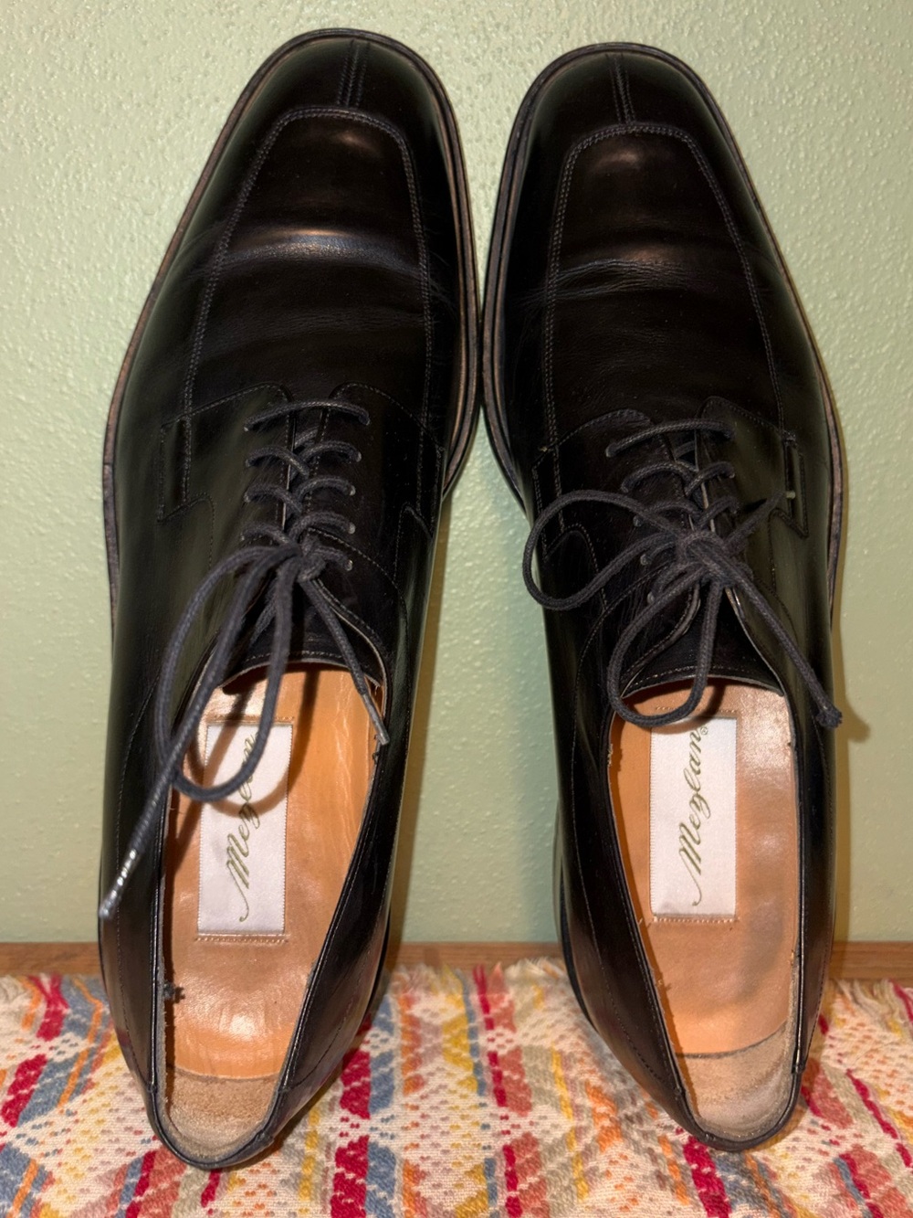 Mezlan Fiore Men’s Black Spanish Leather Dress Shoes 12B